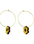 Wooden Daisy on Hoop in Yellow