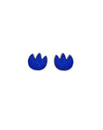 Tulip Handpainted Wooden Studs Blue