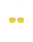 Tulip Hand painted Wooden Studs Yellow