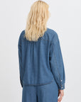 Archer Denim Shirt in Washed Medium Blue