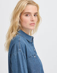 Archer Denim Shirt in Washed Medium Blue