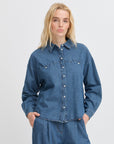 Archer Denim Shirt in Washed Medium Blue