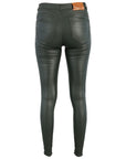 Nellie Leather Jeans in Kaki