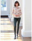 Nellie Leather Jeans in Kaki