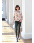 Nellie Leather Jeans in Kaki