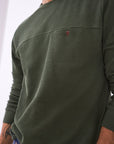 Milton Zig Zag Waffle Tee in Mid Green