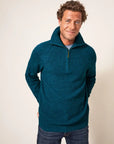 Mead Zip Neck Rib Jumper