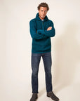 Mead Zip Neck Rib Jumper