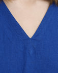 Linno V Neck T in Sodalite Blue