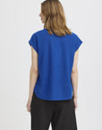 Linno V Neck T in Sodalite Blue