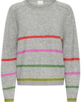 Dasila Knit in Grey with Multi Colour Stripes
