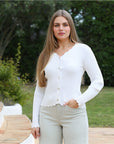 Elda Cardigan in Soft White