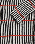 Kamara Stripe Knit in Black, White and Salsa