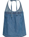 Dallas Halter Top in Medium Blue