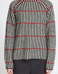 Kamara Stripe Knit in Black, White and Salsa