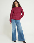 Kamara Geometric Stripe Knit in Rhododendron