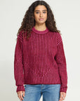 Kamara Geometric Stripe Knit in Rhododendron