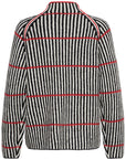 Kamara Stripe Knit in Black, White and Salsa
