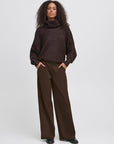 Kate Wide Leg Trousers in Chocolate Torte