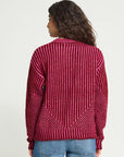Kamara Geometric Stripe Knit in Rhododendron