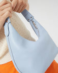 Light Blue Clutch Bag with Shoulder Strap