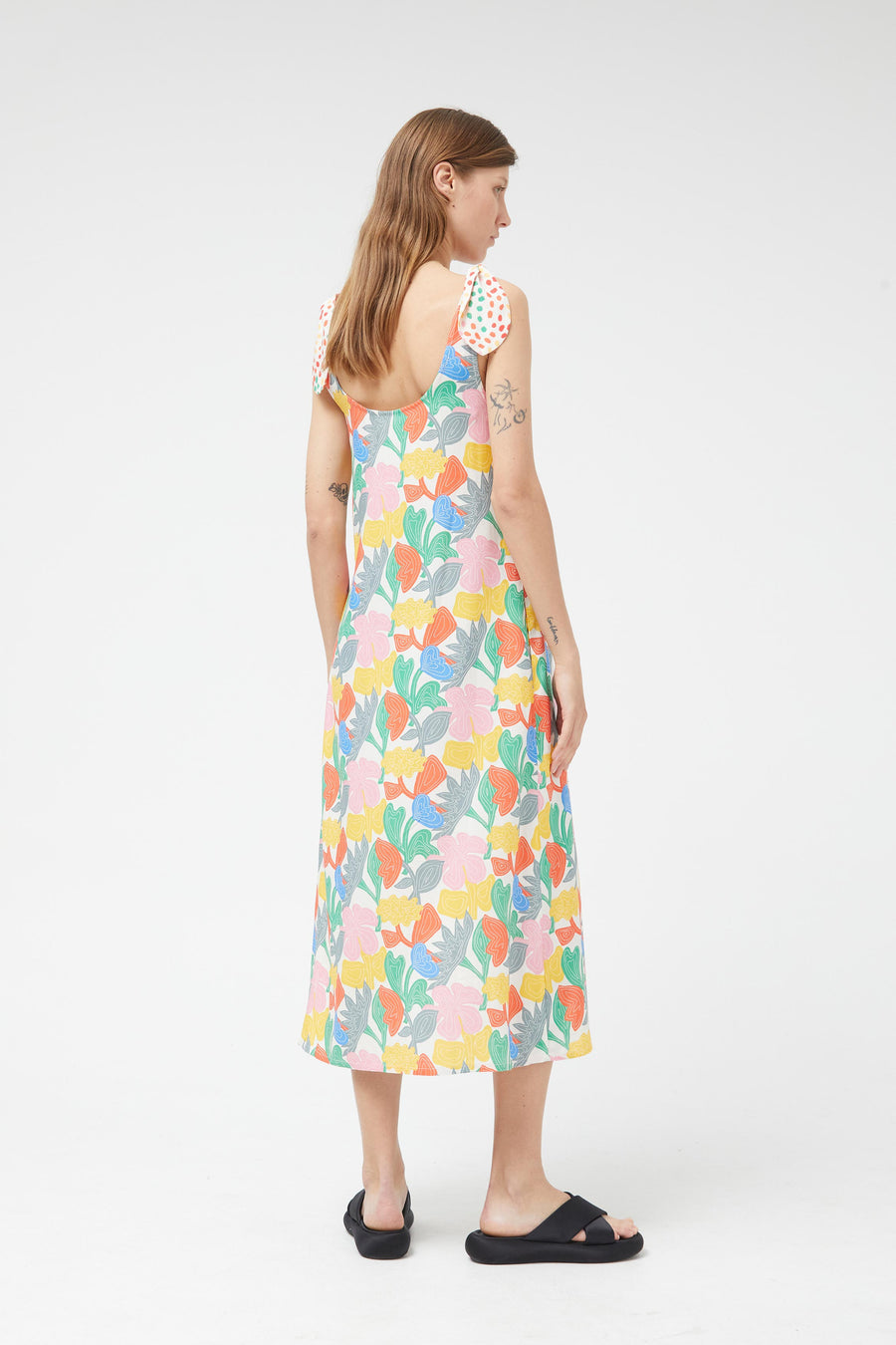 Midi Dress with Floral Pattern