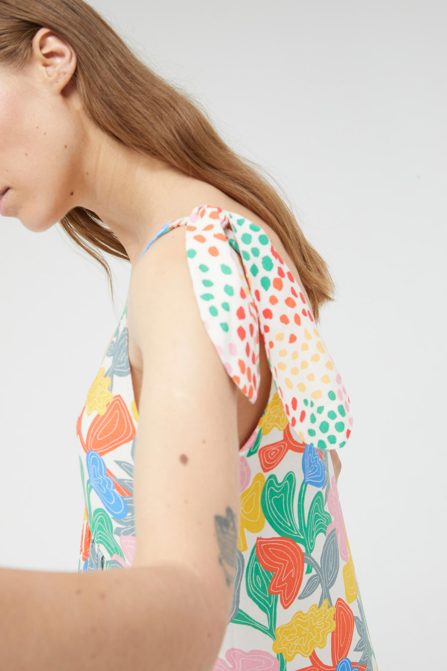 Midi Dress with Floral Pattern