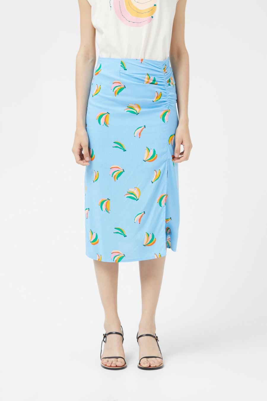 Pencil Skirt with Banana Print