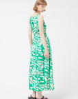 Midi Dress with Green Floral Print