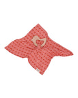 Cotton Cuddle Cloth with Bird Teething Ring Coral