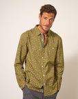 Scattered Flower Print Shirt in Mid Green