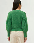 Green Textured Knit Sweater