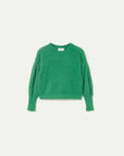 Green Textured Knit Sweater