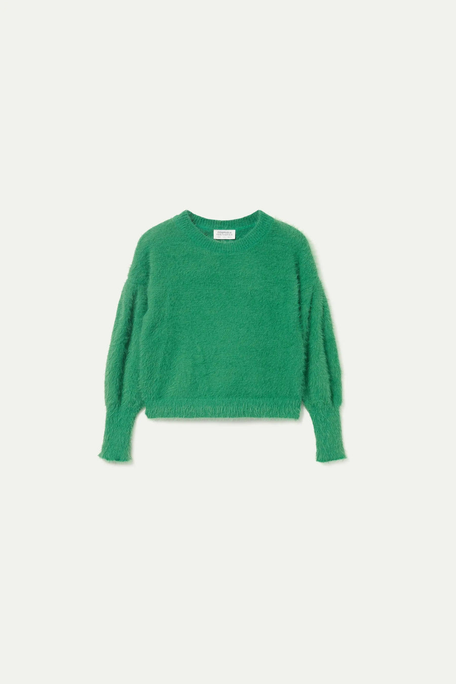 Green Textured Knit Sweater