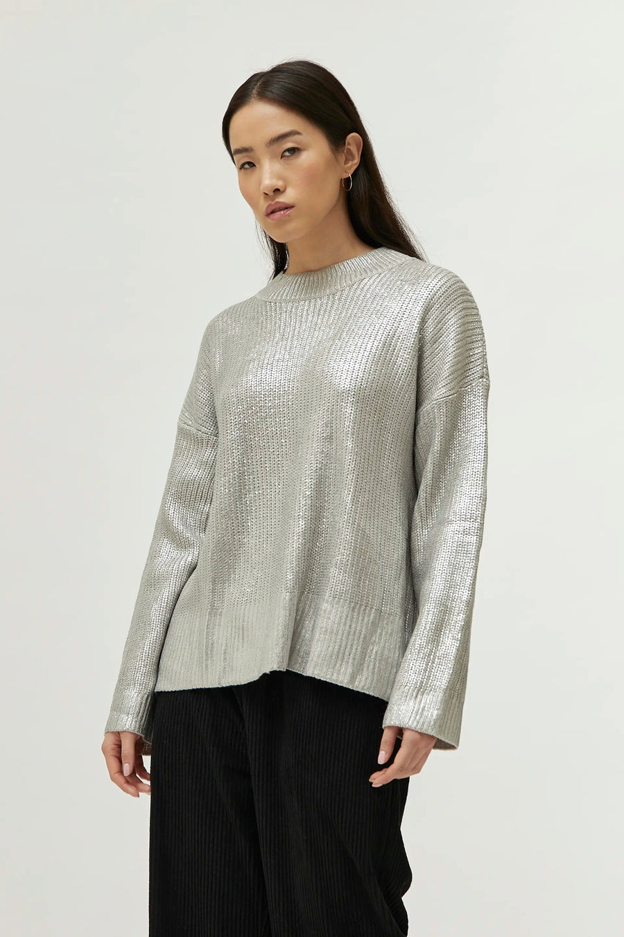 Silver Coated Knit Jumper