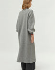 Long Grey V Neck Cardigan