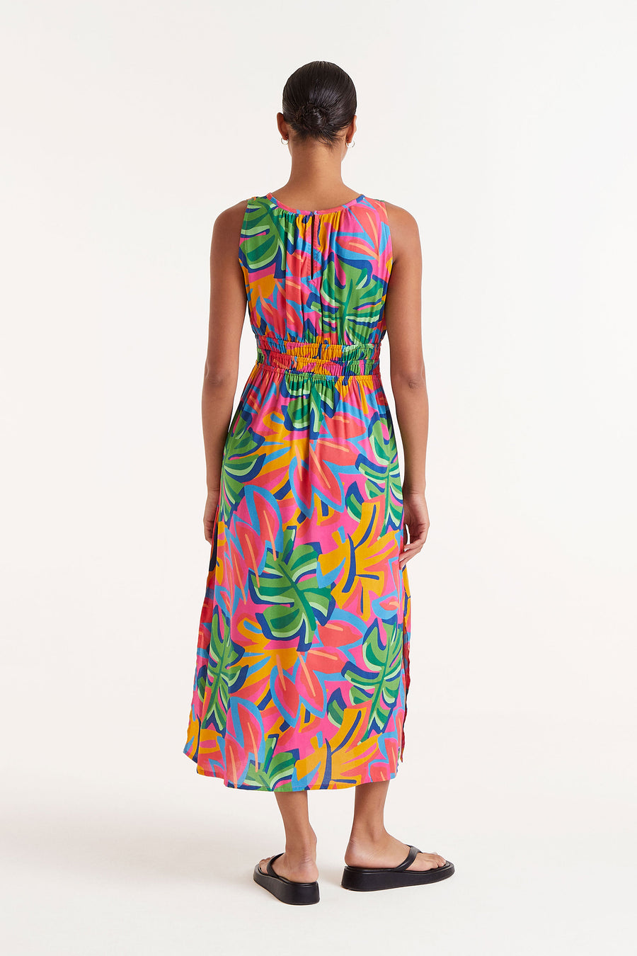 Midi Dress with Multi Coloured Pattern