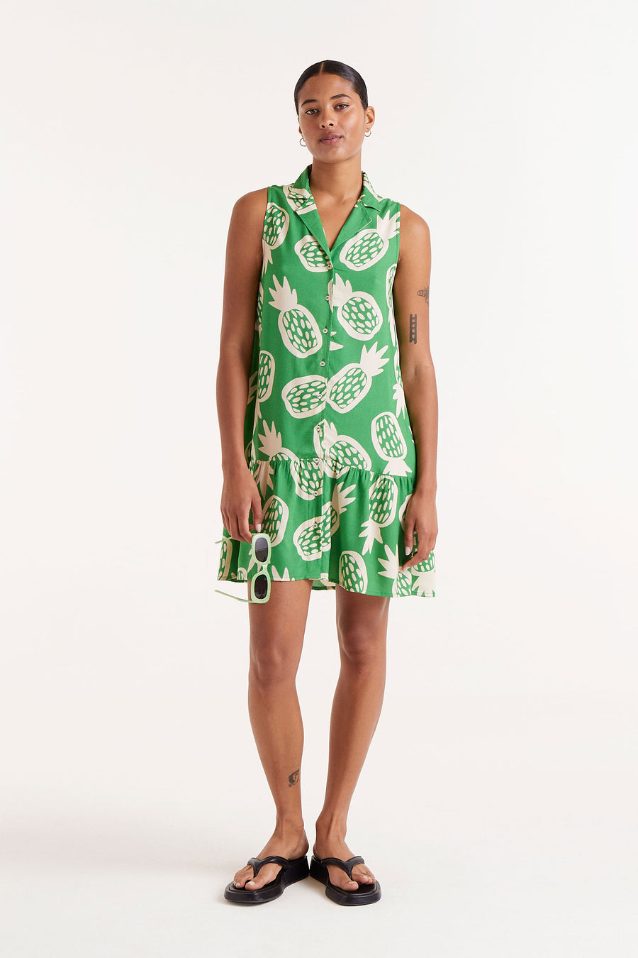 Mini Dress with Pineapple Pattern