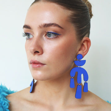 Megashock Earrings in Cobalt Blue