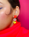 Ava Earrings in Red, Peach and Lemon
