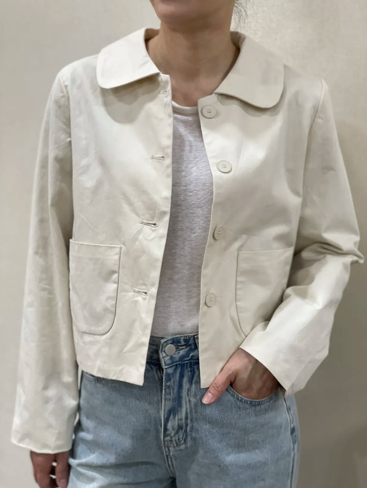 Cream Jacket with Peter Pan Collar