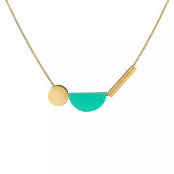 Multishape Plus Necklace in Green