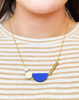Multishape Plus Necklace in Cobalt Blue and Marble