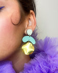 Megadrop Earrings in Sage and Duck Egg Blue