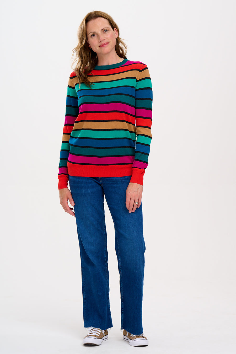 Astrid Jumper in Multi Rainbow Stripes