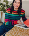 Astrid Jumper in Multi Rainbow Stripes