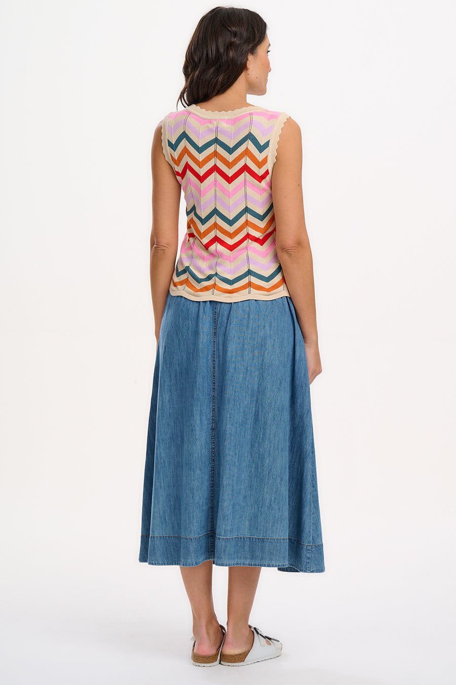 Orianna Skirt in Mid-Blue Denim