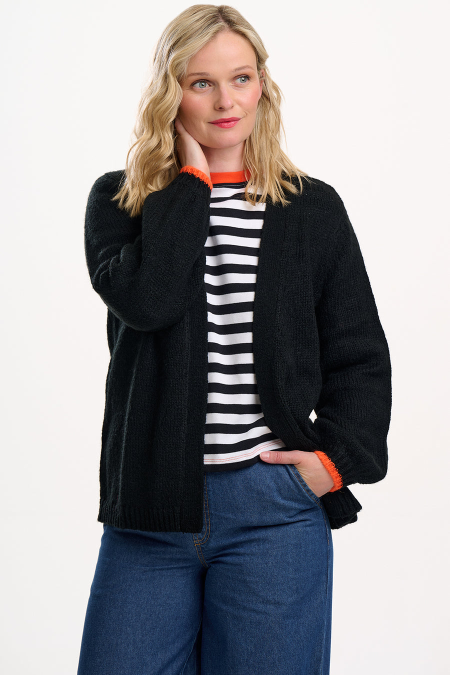 Yvette Cardigan in Black with Lightning Flash