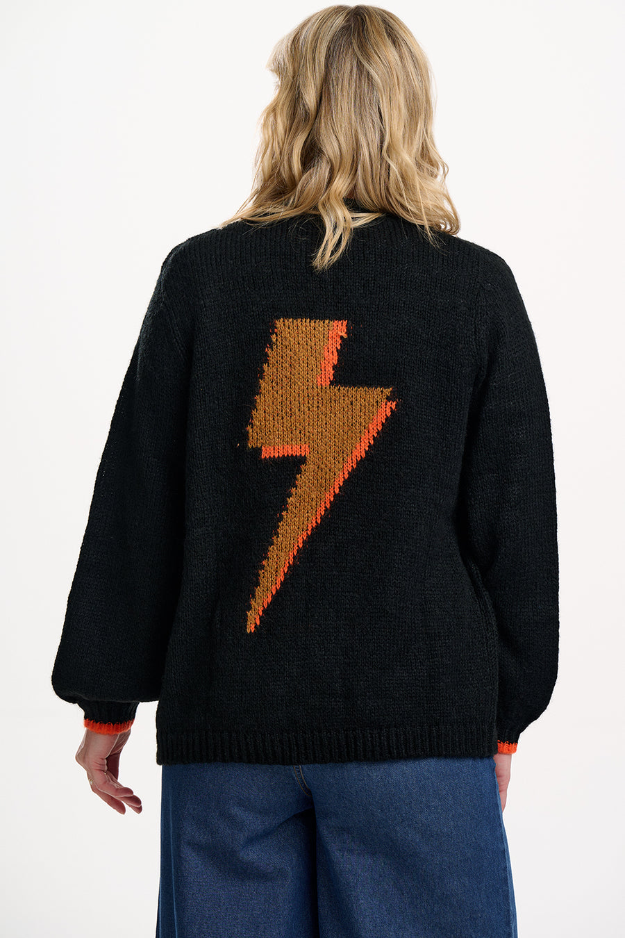 Yvette Cardigan in Black with Lightning Flash