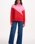 Winona Roll Neck Jumper in Pink | Red